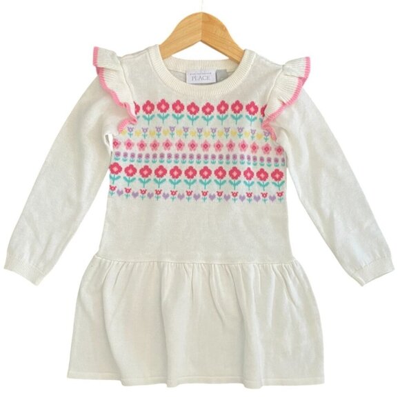 The Children's Place Other - Children's Place Floral Spring Peplum Sweater Dress 3T